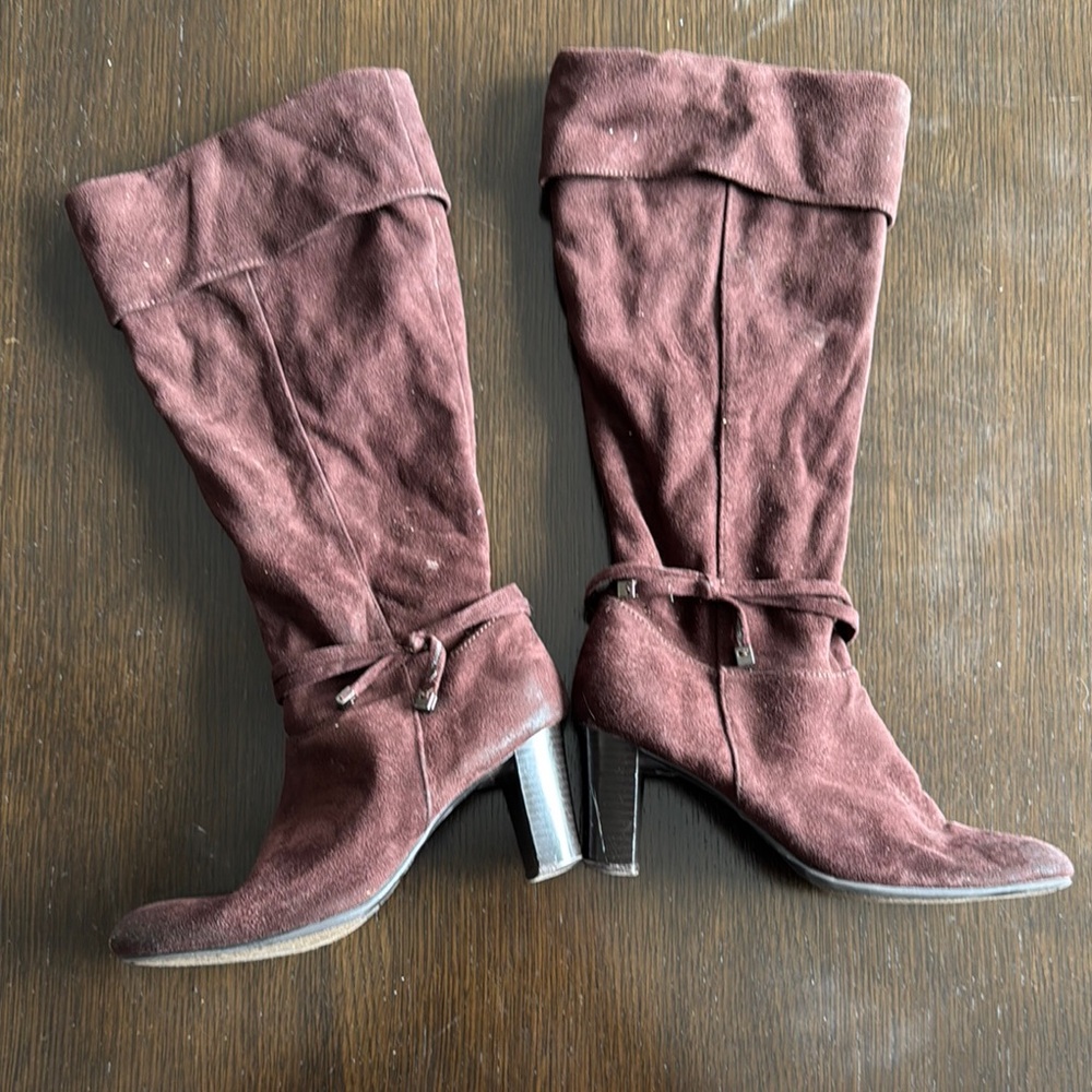 Women's Brown Suede Knee-High Boots